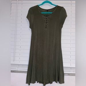 Lace up bust mid length dress